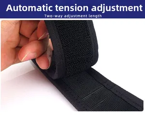 Detail of nylon tactical inner belt showing two-way adjustment and hook and loop texture