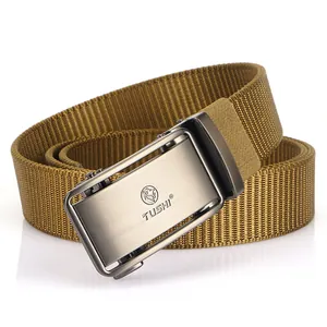 Ceinture tactique en nylon pour hommes avec boucle automatique en métal marron loup