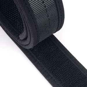 Tactical nylon inner duty belt with hook and loop closure and reinforced stitching