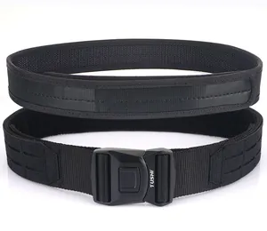 Detail of a 2 inch tactical belt showing durable nylon webbing and quick-release buckle