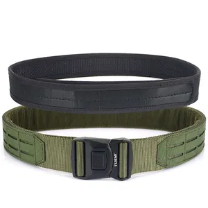 2-inch tactical molle belt with quick-release metal buckle in black and olive drab colors