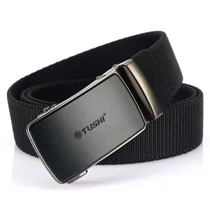 Men's Outdoor Tactical Elastic Nylon Belt With Zinc Alloy Automatic Buckle Casual Braided Waistband For Men Wear