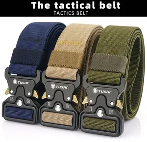 Three tactical nylon belts with heavy duty alloy buckles and 24kN load capacity detail