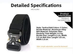 Technical specifications for tactical nylon belt with aluminum alloy quick release buckle