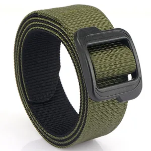 Olive green tactical nylon belt with non-metal buckle for airport security check
