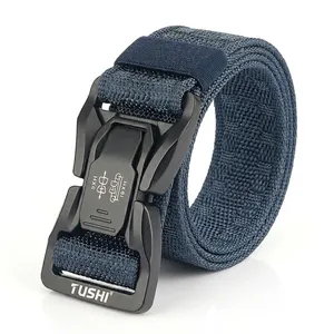 Men Tactical Belt Quick Release Alloy Buckle Nylon Webbing Outdoor Belt For Work Training Commuter Tactical Pants Belt