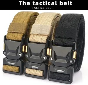 Ceintures tactiques élastiques en olive, kaki et noir avec boucles robustes détachables