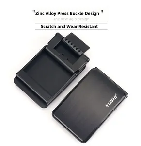 Detail showing matte black zinc alloy belt buckle with press slot and anti-scratch finish