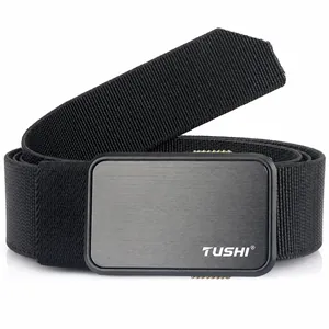 Tactical Elastic Nylon Belt With Quick Release Alloy Buckle Outdoor Work Casual Woven Waist Strap For Men Women