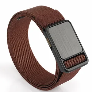 Men's Tactical Nylon Belt Elastic Woven Waistband With Zinc Alloy Quick Release Buckle For Outdoor Casual Commuting Stretch Belt