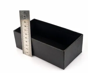 Detail showing the 5cm inner depth measurement of a black rectangular gift box