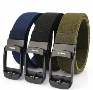 Cinture in nylon elasticizzato blu, nero e verde militare con fibbie automatiche opache