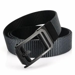 Men's Casual Double-Sided Nylon Woven Belt With Rotatable Alloy Automatic Buckle Outdoor Tactical Adjustable Waist Strap