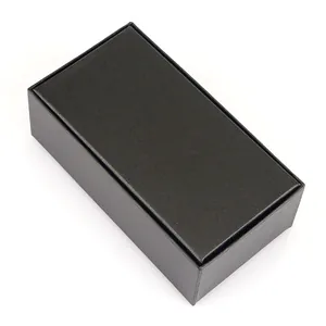 Elegant black rectangular gift box with premium leather texture for belts and accessories