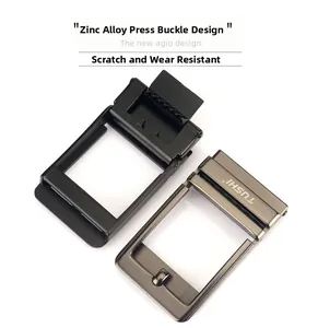Zinc alloy replacement buckle with scratch-resistant surface and press-lock design