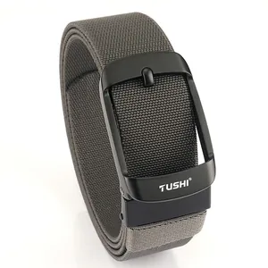Cintura da uomo sportiva in nylon per outdoor con fibbia automatica nero opaco