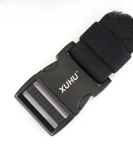 Close-up of 3.8cm tactical nylon elastic belt with a quick-release aluminum buckle