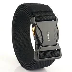 Cintura tattica elastica in nylon con fibbia a sgancio rapido in metallo per pantaloni uomo