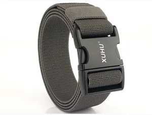Tactical nylon belt detail showing quick-release buckle and high-density woven texture