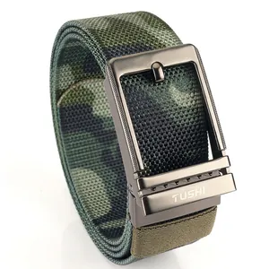Men Woven Nylon Belt With Zinc Alloy Press Buckle Tactical Outdoor Sports Casual Adjustable Waist Strap Golf Trouser Accessories