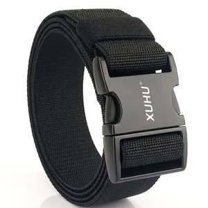 Men's Tactical Elastic Woven Belt With Aluminum Alloy Quick Release Buckle Outdoor Training Nylon Webbing Stretch Waistband