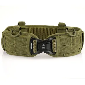 Ceinture tactique en nylon vert armée avec système MOLLE et boucle en métal rapide
