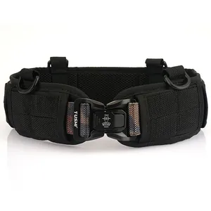 Ceinture de combat tactique en nylon avec boucle métallique rapide et anneaux en D