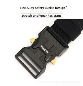 Detail view of heavy-duty zinc alloy safety buckle with carbon fiber texture