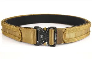 Detail of military tactical belt quick release metal buckle with 9KN strength rating