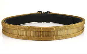 Tactical belt detail showing MOLLE webbing system and thickened anti-slip lining
