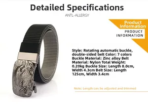 Détail de boucle d'aigle en alliage de zinc et sangle en nylon avec spécifications