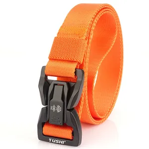 Cintura tattica in nylon arancione brillante con fibbia a sgancio rapido e trama tessuta