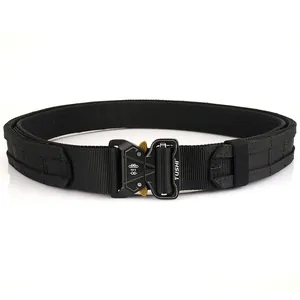 Tactical 1.7-inch nylon belt with heavy-duty metal quick-release buckle and MOLLE system