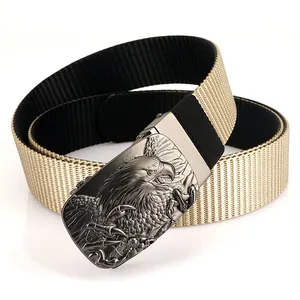 Ceinture tactique en nylon pour hommes avec boucle en alliage gaufrée d'un aigle
