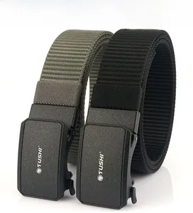 Détails de ceintures sport en nylon avec boucles automatiques noir mat