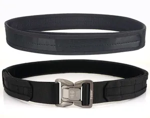 Detail of 1.7-inch tactical belt showing quick-release alloy buckle and nylon texture