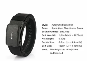 Detail van nylon riem met automatische gesp van zinklegering en PE-versterkte webbing