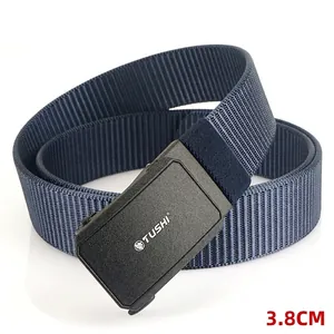 Ceinture Tactique en Nylon pour Hommes Avec Boucle Automatique en Alliage Ceinture Tissée Décontractée Extérieure Respirante Ajustable