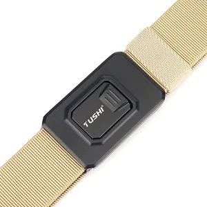 Tactical nylon elastic belt with quick-release aluminum alloy buckle for outdoor training