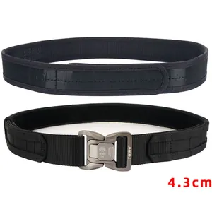 Tactical 1.7 inch outdoor combat belt with quick-release alloy buckle and nylon webbing