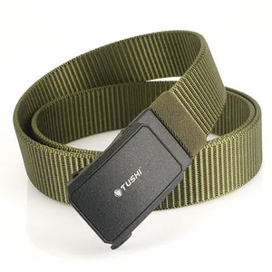 Ceinture tactique en nylon vert armée avec boucle automatique pour sport extérieur