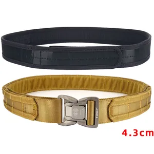 Tactical nylon duty belt with quick-release metal buckle and 4.3cm width design