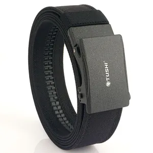 Ceinture tactique en nylon noir avec boucle automatique mate et rail de réglage