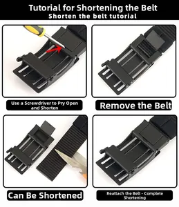 Guide détaillé montrant comment couper la ceinture en nylon à boucle automatique