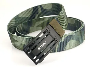 Vue détaillée de la ceinture tactique en nylon pour homme avec motif camouflage de la jungle