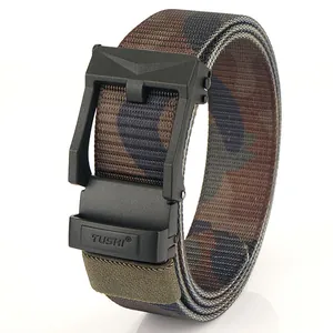 Tactical camouflage nylon belt for men with black automatic buckle for outdoor golf