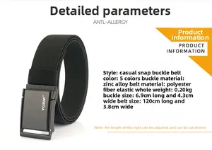Zinc alloy buckle detail on adjustable nylon canvas belt for men in casual style