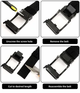 Step-by-step guide to shortening the adjustable nylon belt with metal buckle