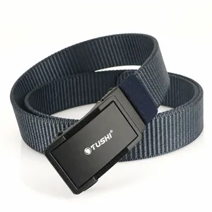 Cintura Tattica in Nylon da Uomo Fibbia Automatica in Lega di Zinco Regolabile Senza Fori Casual All'aperto Stile Militare