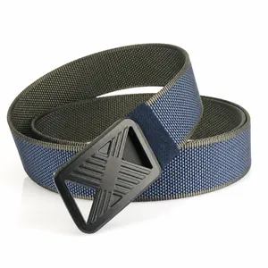 Men's Tactical Nylon Woven Belt With Zinc Alloy Automatic Buckle Quick Release Outdoor Casual Adjustable Waist Strap